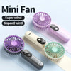 Mini Handheld Fan – USB Rechargeable | 6-Speed | Foldable Stand | LED Battery Display